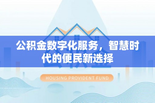 南投公积金数字化服务，智慧时代的便民新选择